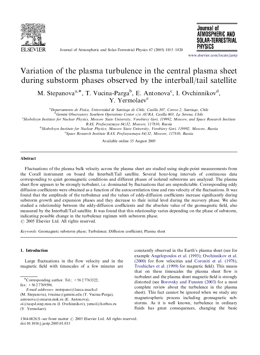 Variation of the plasma turbulence in the central plasma sheet during substorm phases observed by the interball/tail satellite