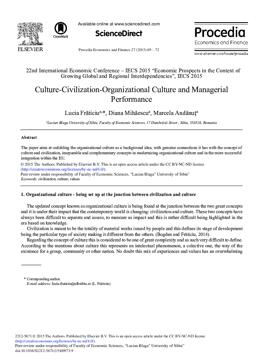 Culture-Civilization-Organizational Culture and Managerial Performance 
