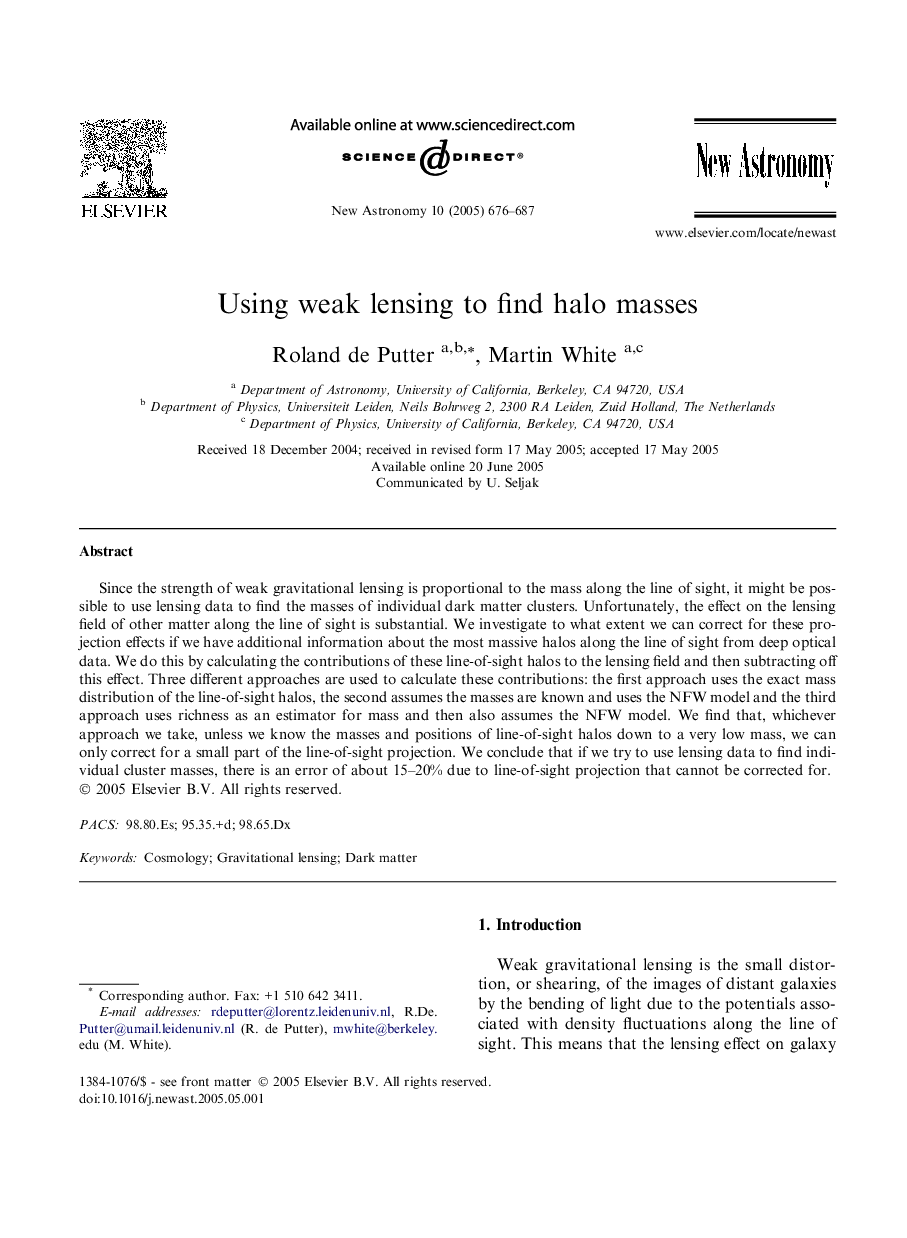 Using weak lensing to find halo masses