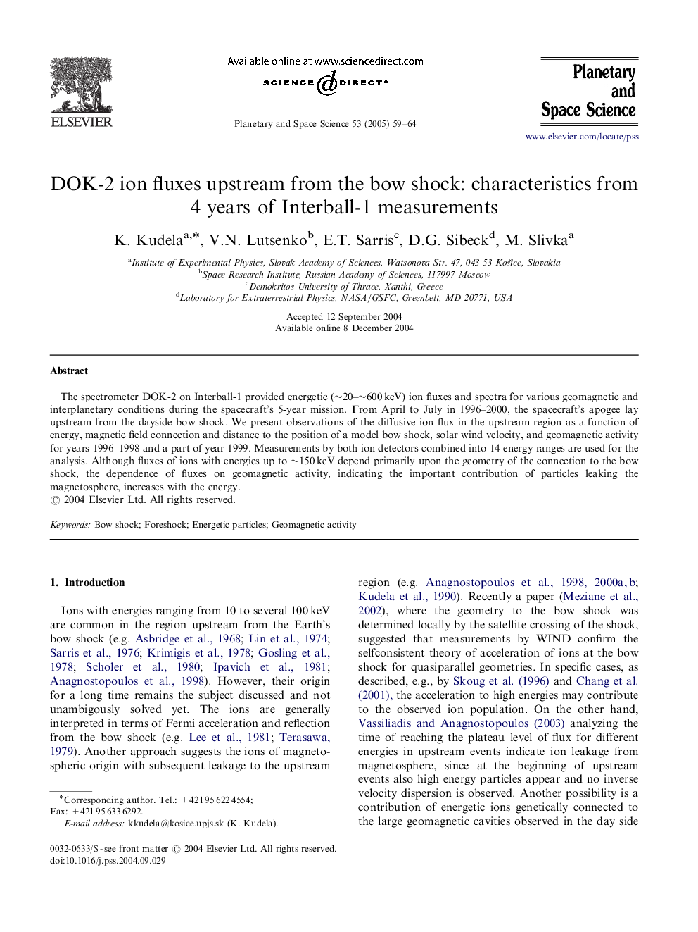 DOK-2 ion fluxes upstream from the bow shock: characteristics from 4 years of Interball-1 measurements