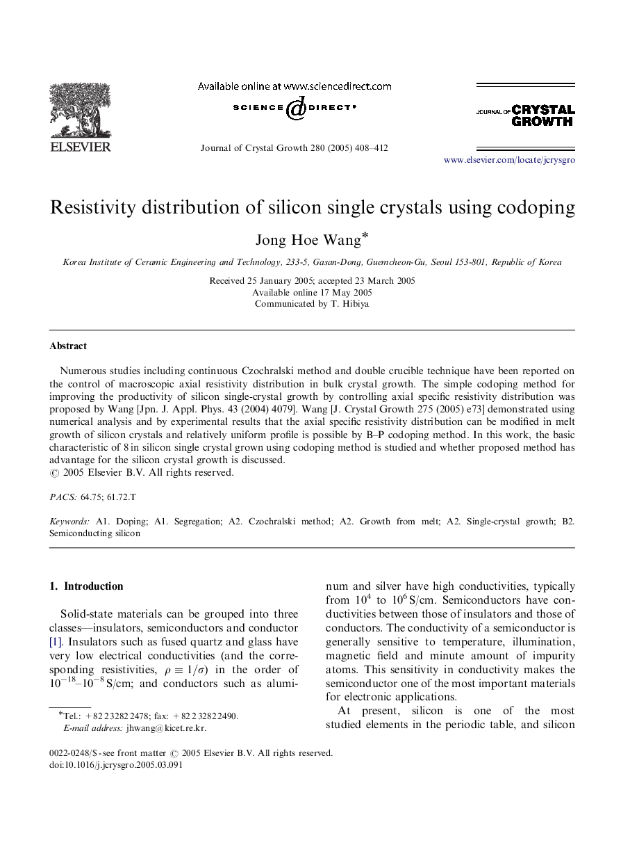 Resistivity distribution of silicon single crystals using codoping