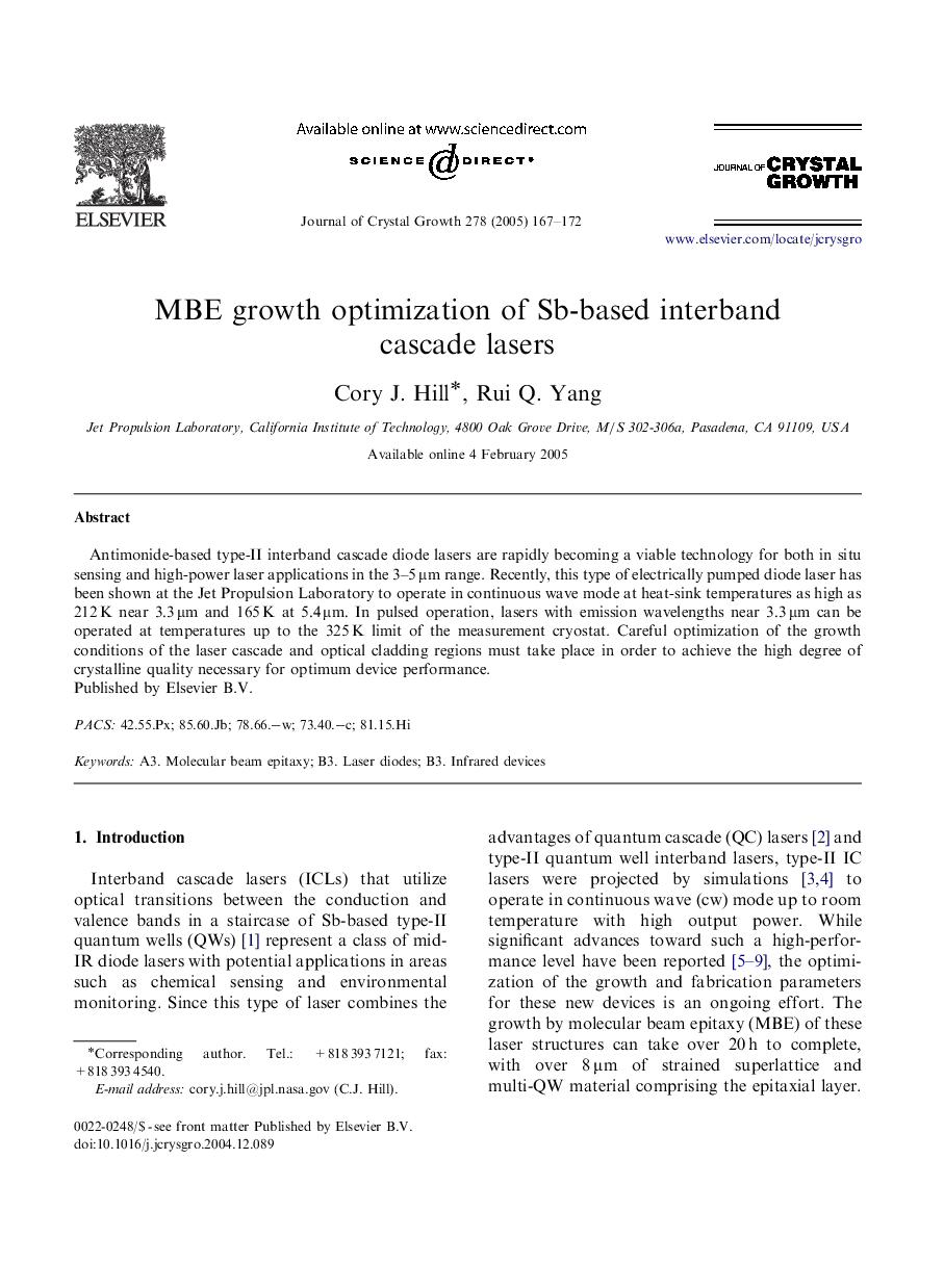 MBE growth optimization of Sb-based interband cascade lasers