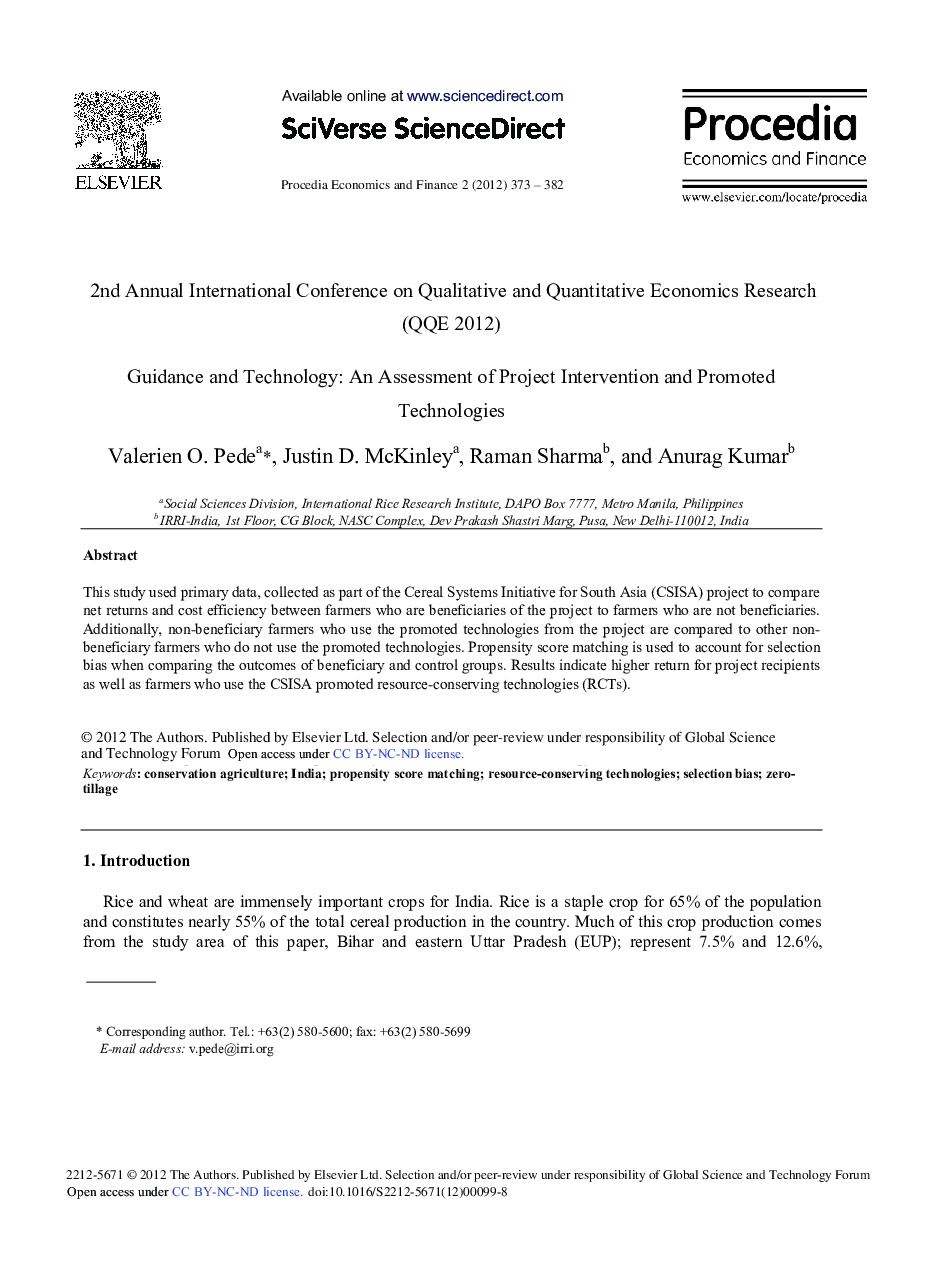 Guidance and Technology: An Assessment of Project Intervention and Promoted Technologies