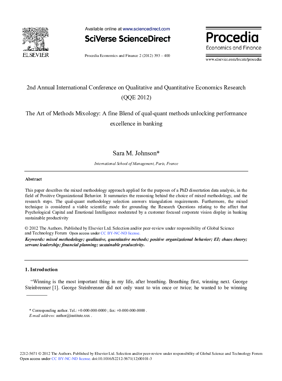 The Art of Methods Mixology: A fine Blend of Qual-Quant Methods Unlocking Performance Excellence in Banking