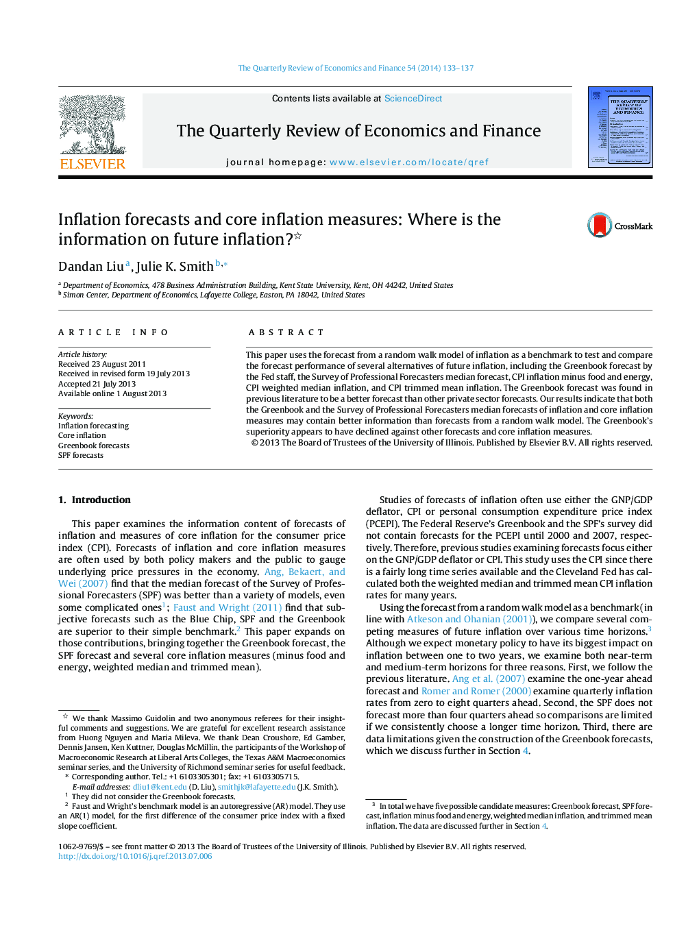 Inflation forecasts and core inflation measures: Where is the information on future inflation? 