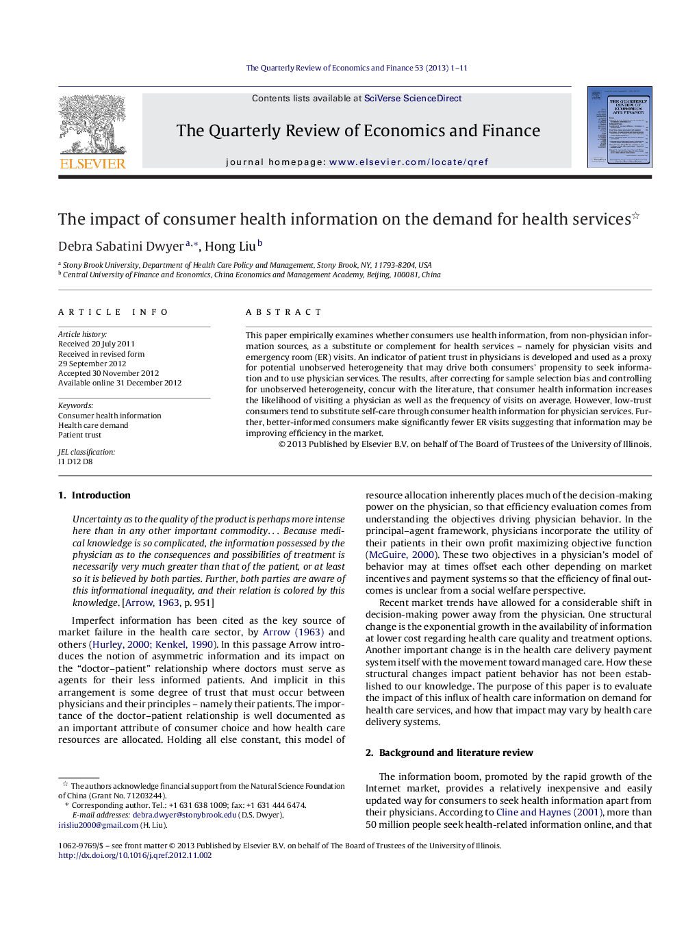 The impact of consumer health information on the demand for health services 