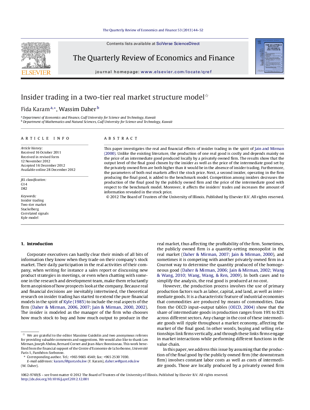 Insider trading in a two-tier real market structure model