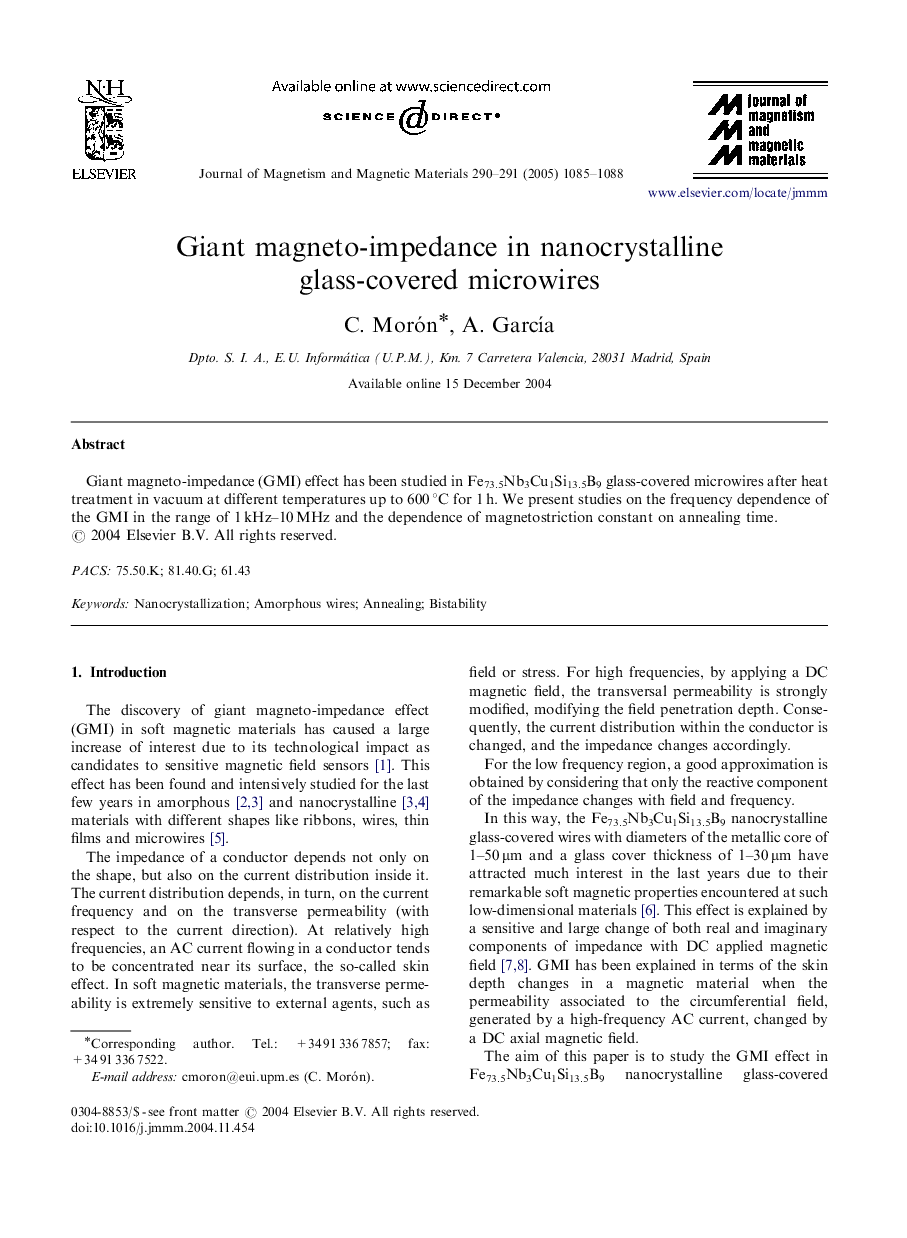 Giant magneto-impedance in nanocrystalline glass-covered microwires