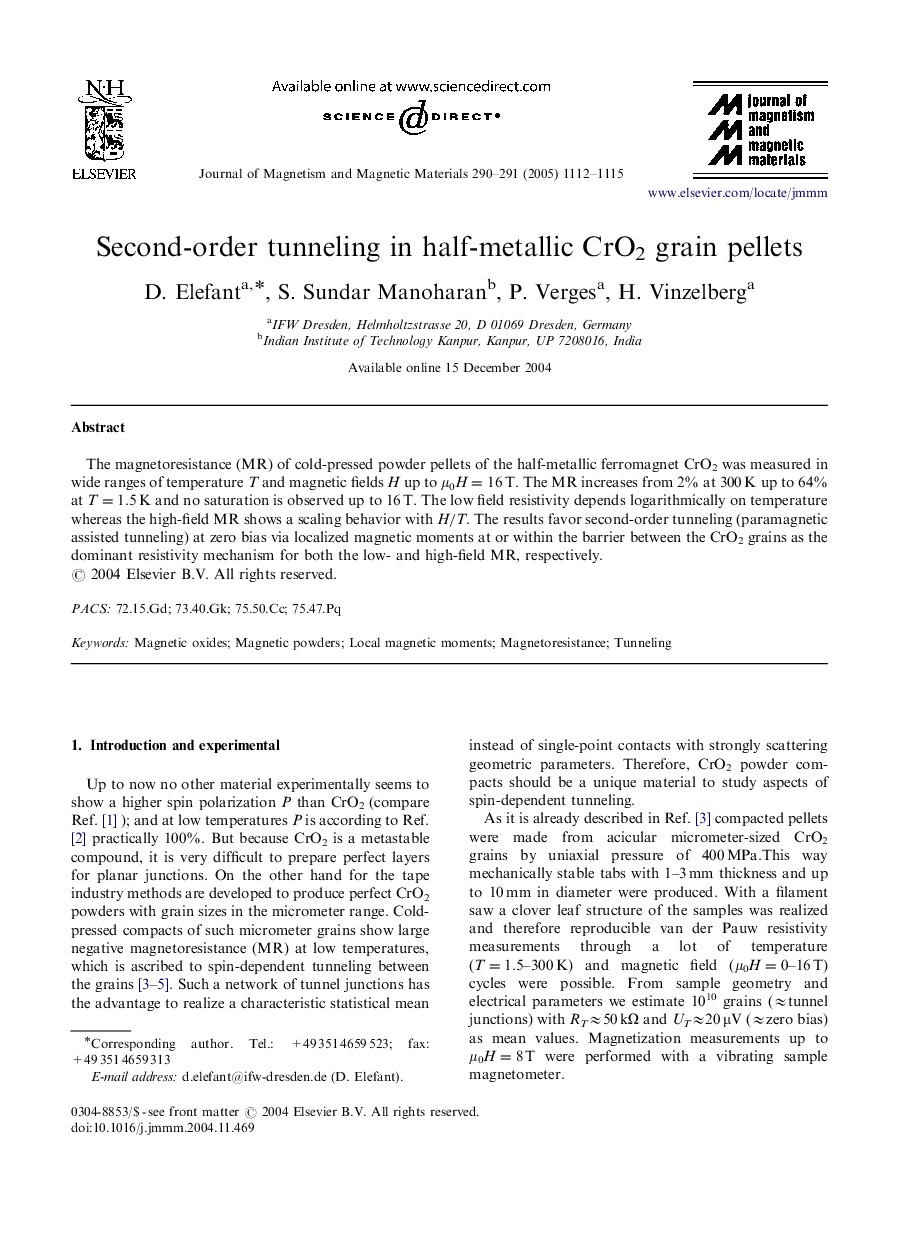 Second-order tunneling in half-metallic CrO2 grain pellets