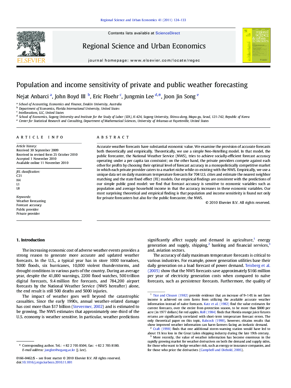 Population and income sensitivity of private and public weather forecasting