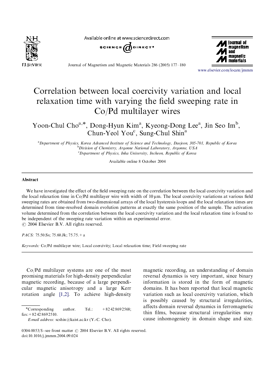 Correlation between local coercivity variation and local relaxation time with varying the field sweeping rate in Co/Pd multilayer wires