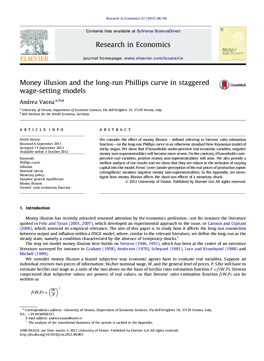 Money illusion and the long-run Phillips curve in staggered wage-setting models