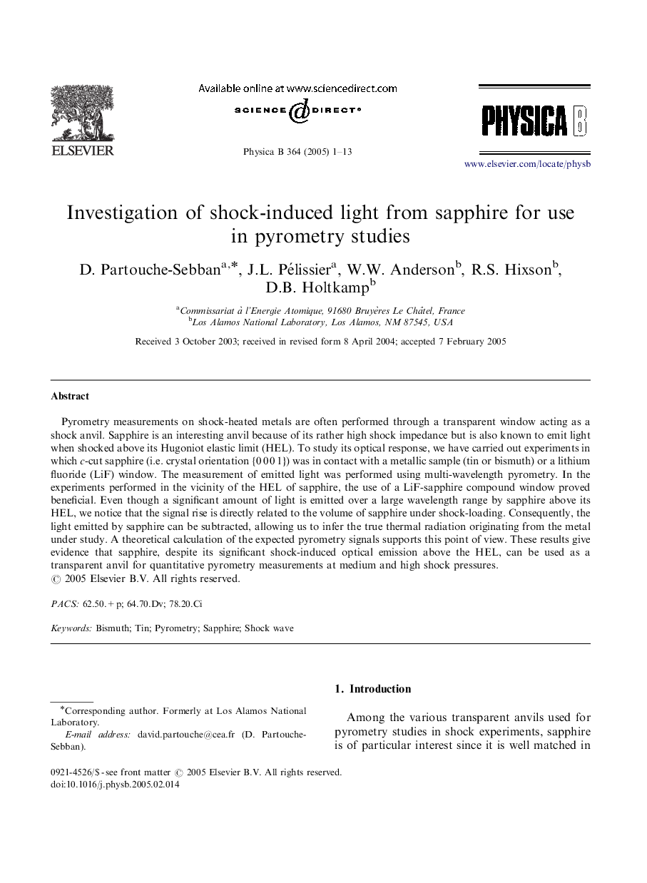 Investigation of shock-induced light from sapphire for use in pyrometry studies