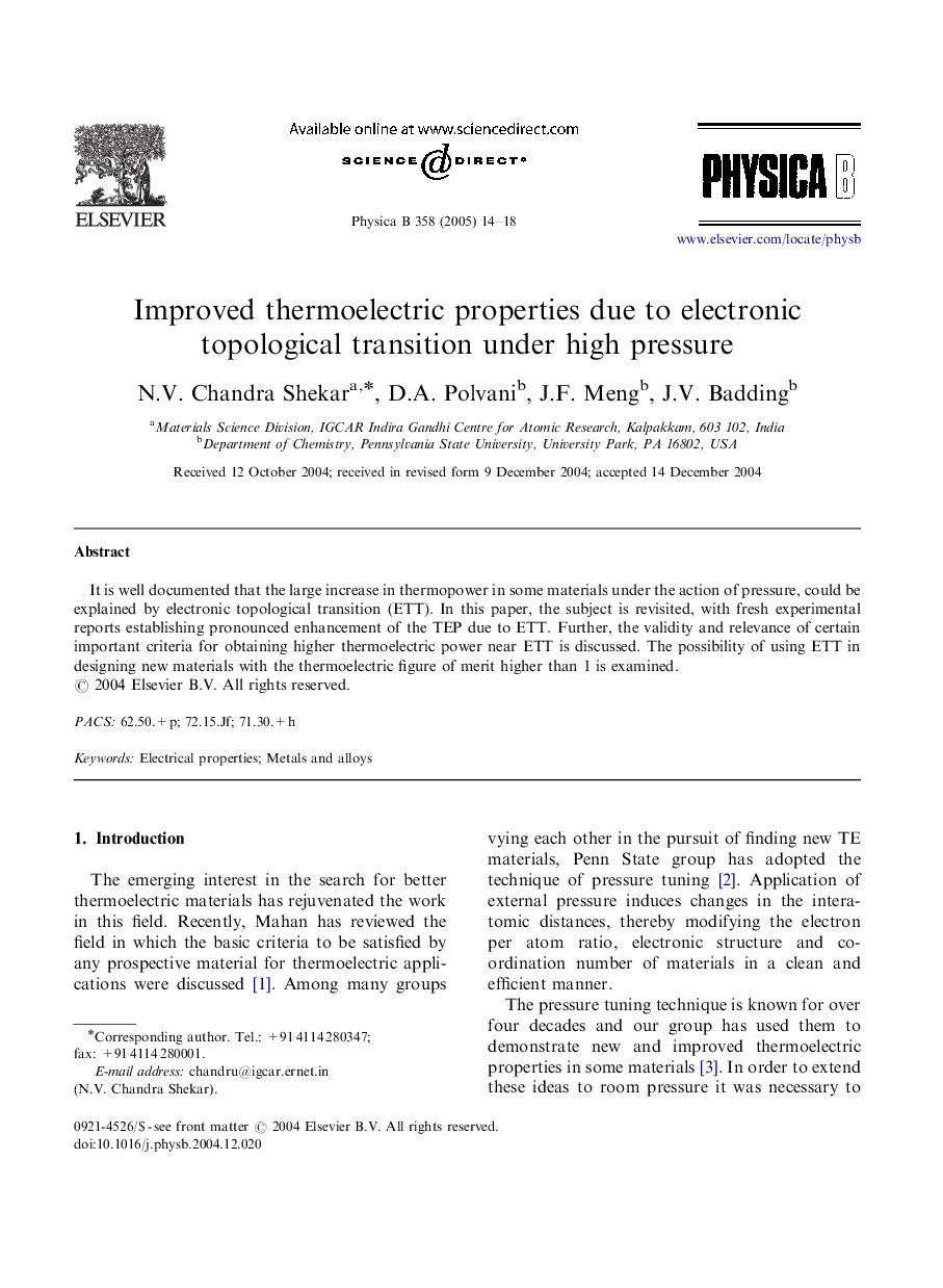 Improved thermoelectric properties due to electronic topological transition under high pressure