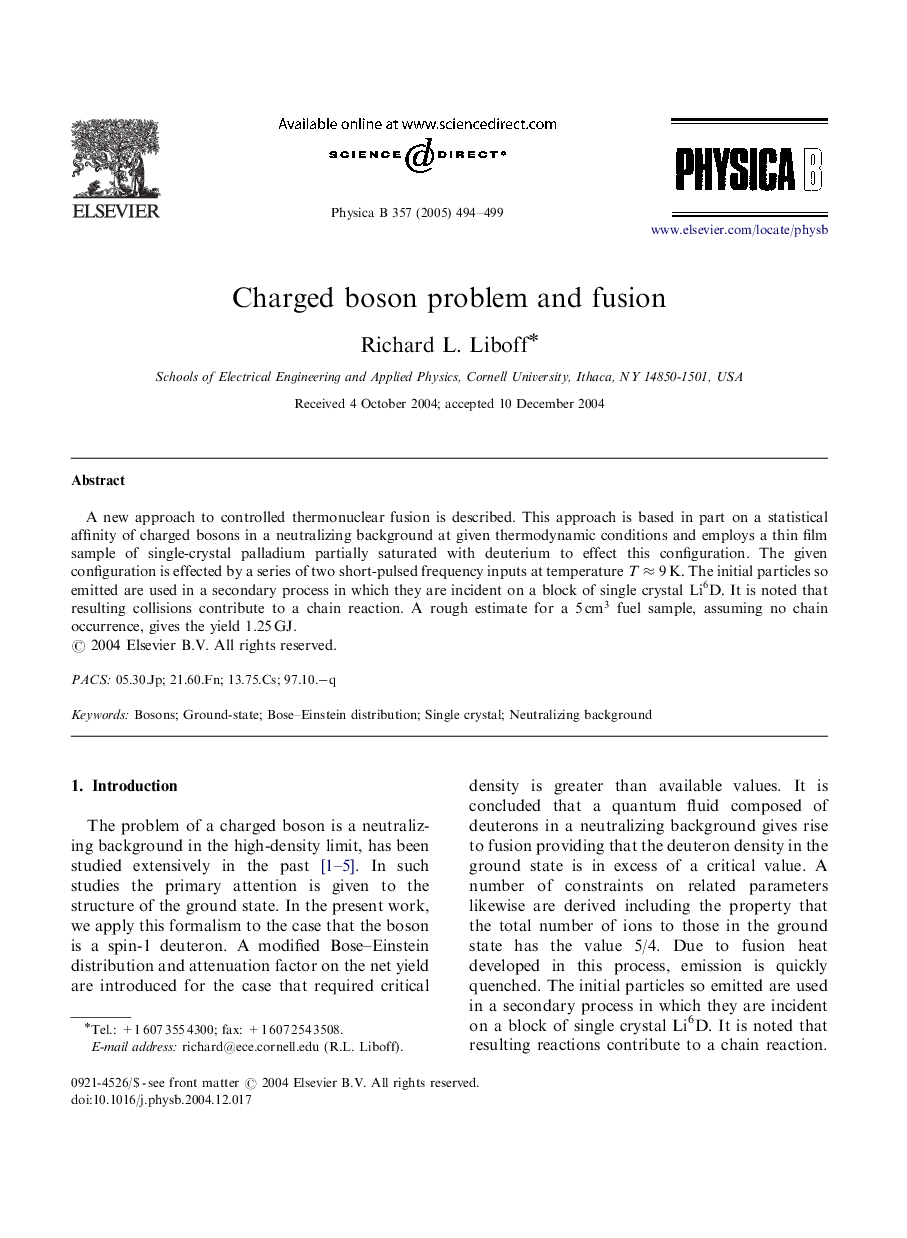 Charged boson problem and fusion