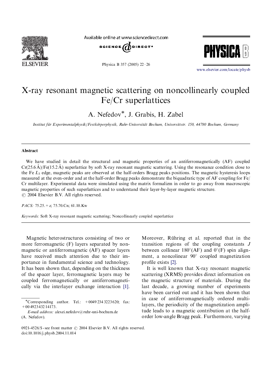 X-ray resonant magnetic scattering on noncollinearly coupled Fe/Cr superlattices