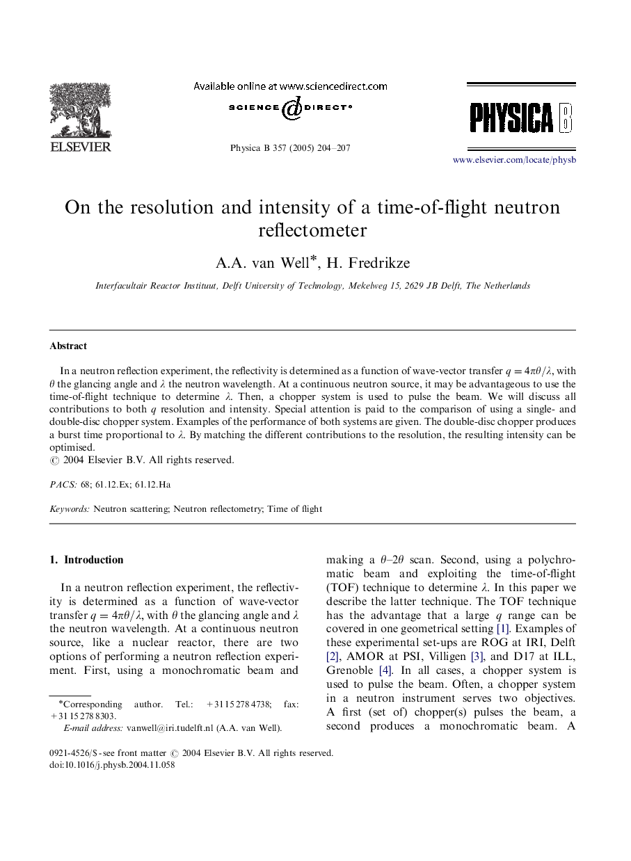 On the resolution and intensity of a time-of-flight neutron reflectometer