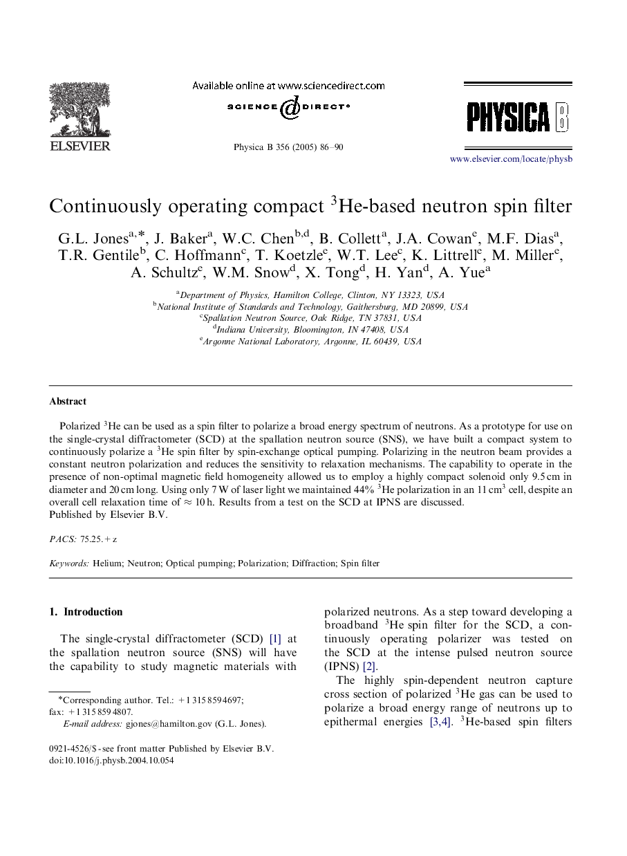 Continuously operating compact 3He-based neutron spin filter