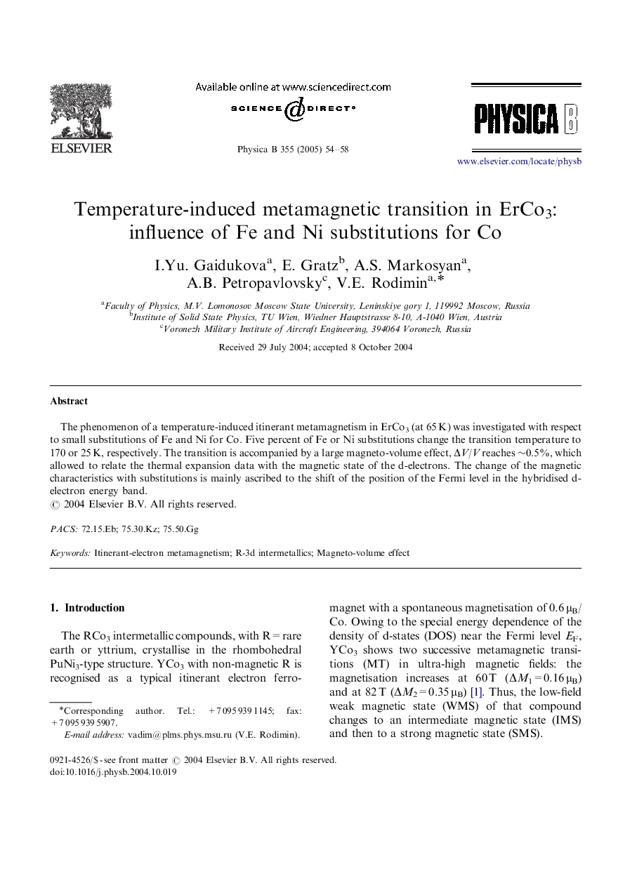 Temperature-induced metamagnetic transition in ErCo3: influence of Fe and Ni substitutions for Co