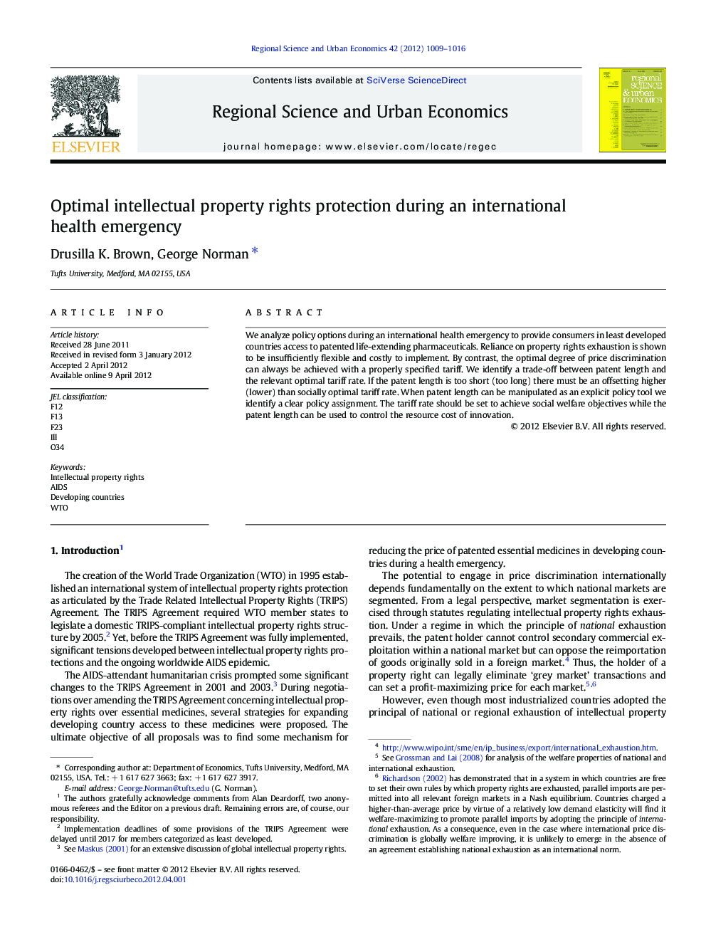 Optimal intellectual property rights protection during an international health emergency