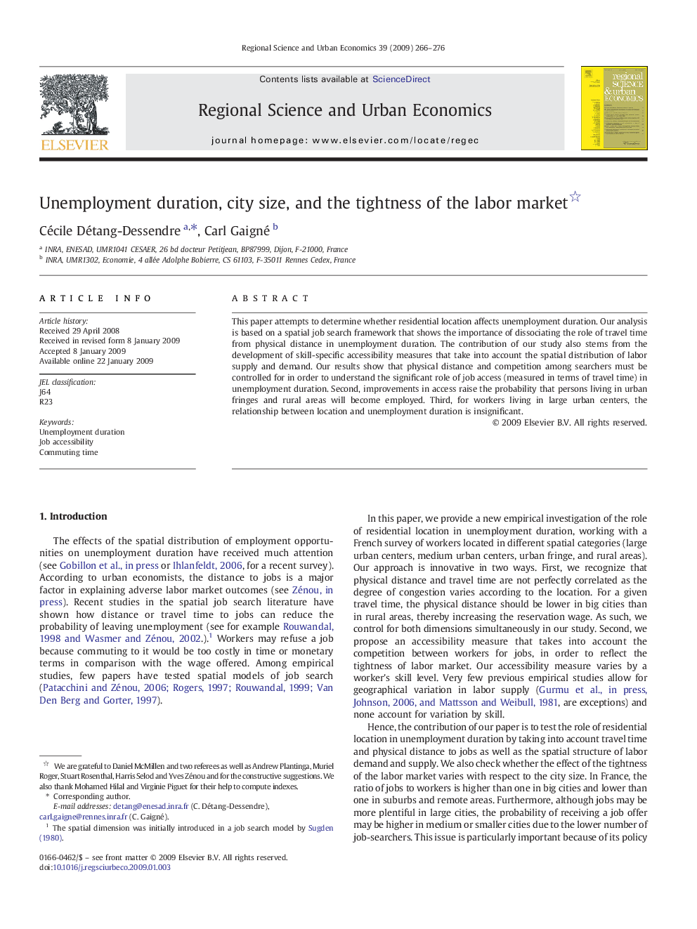 Unemployment duration, city size, and the tightness of the labor market 