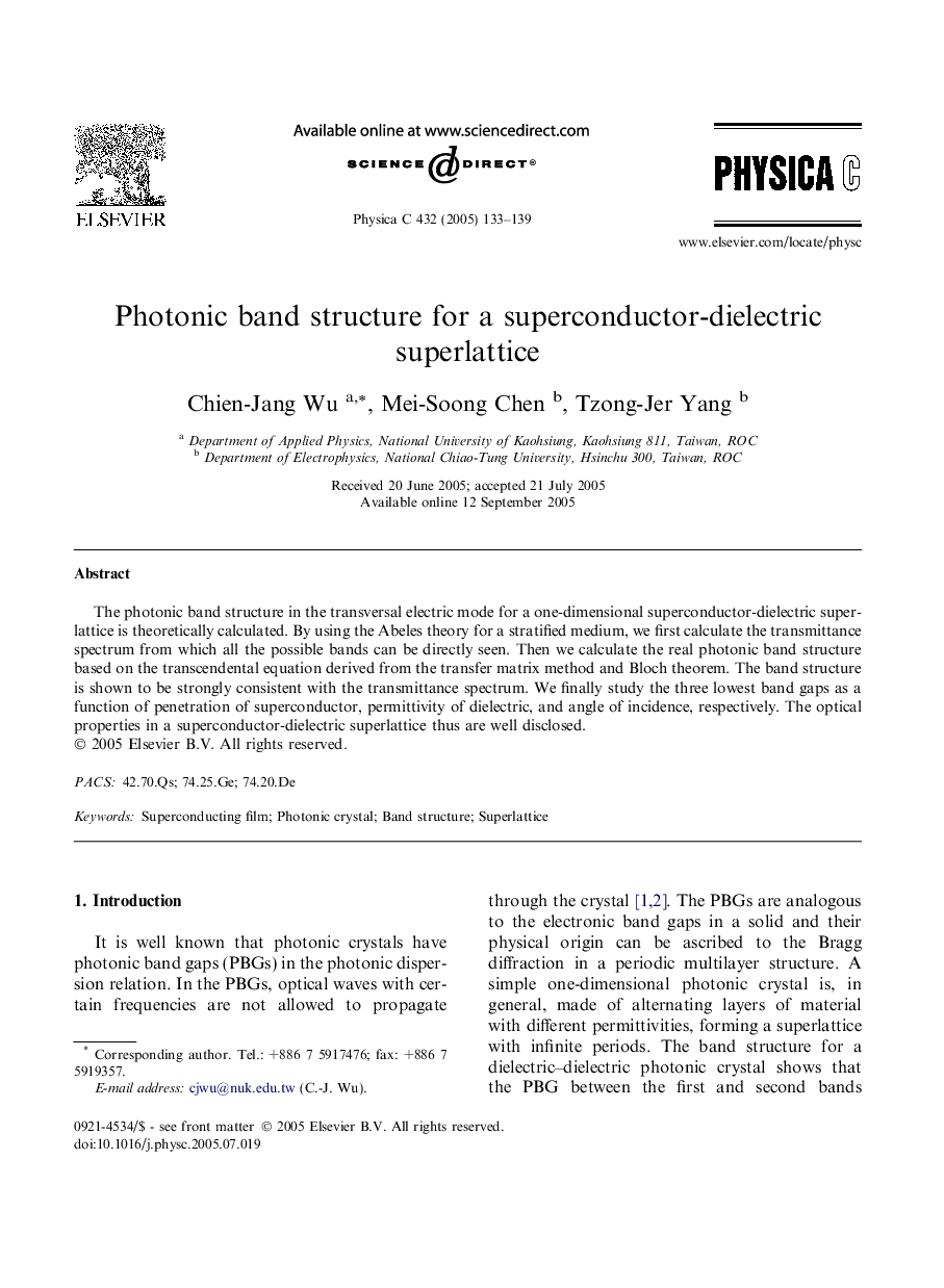 Photonic band structure for a superconductor-dielectric superlattice