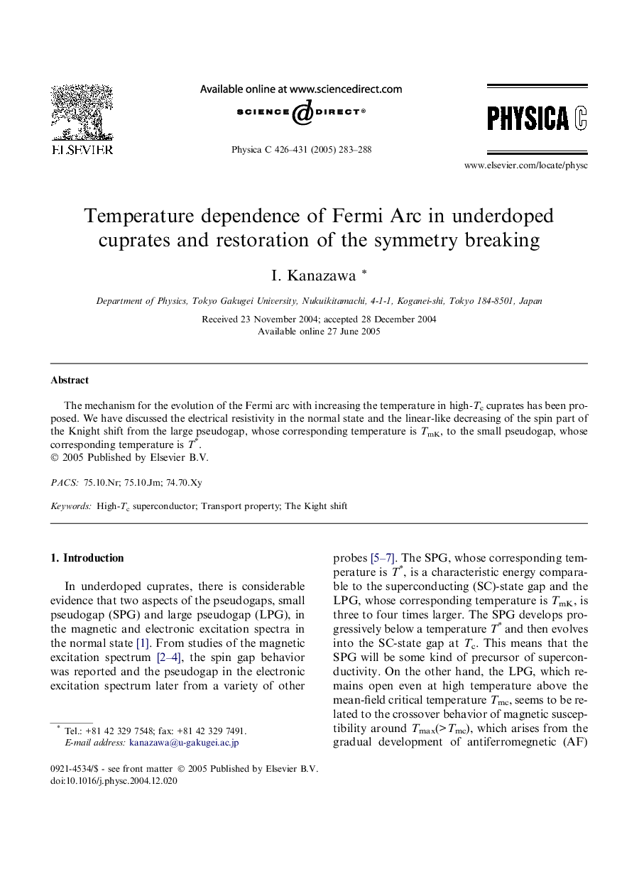 Temperature dependence of Fermi Arc in underdoped cuprates and restoration of the symmetry breaking