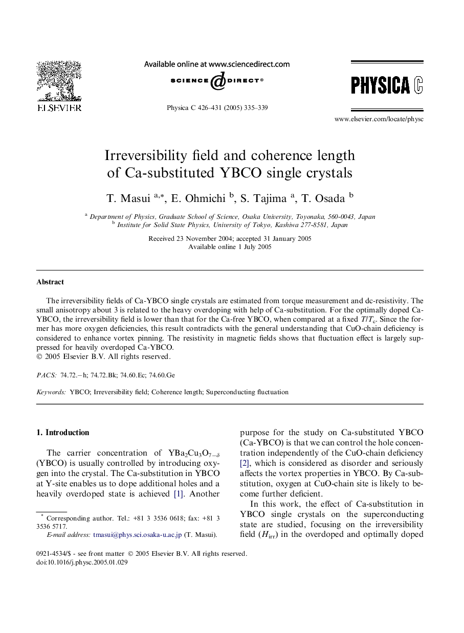 Irreversibility field and coherence length of Ca-substituted YBCO single crystals