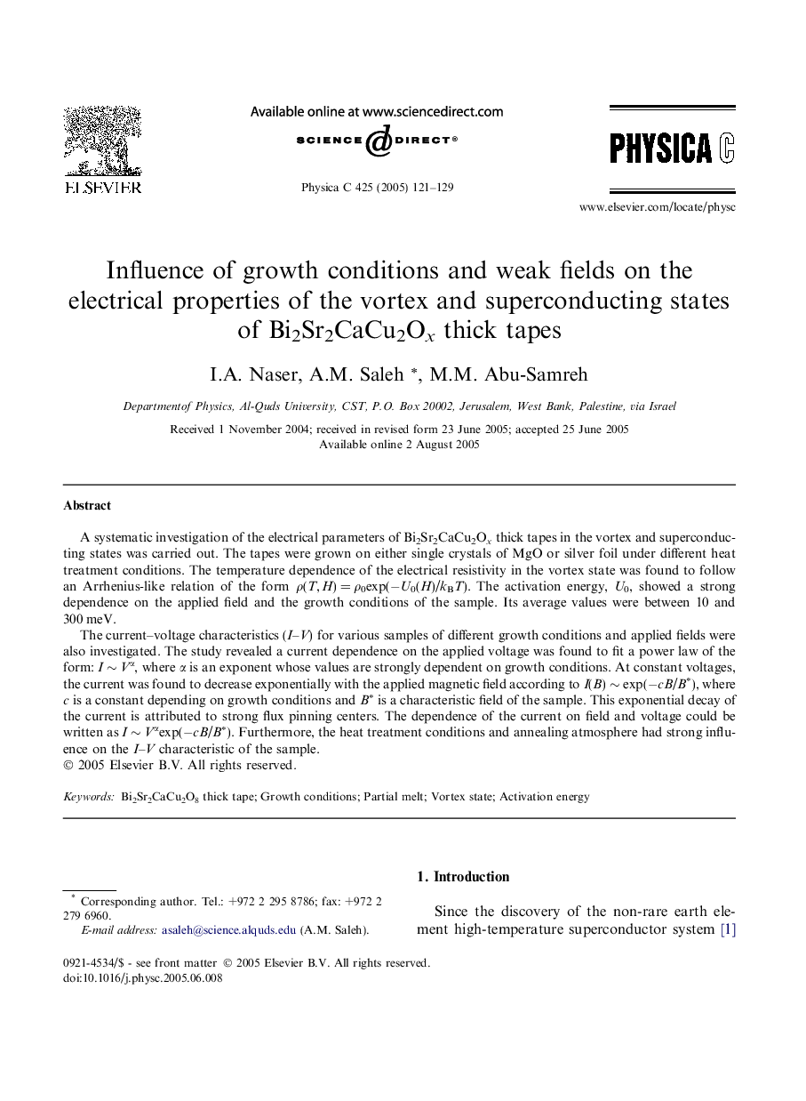 Influence of growth conditions and weak fields on the electrical properties of the vortex and superconducting states of Bi2Sr2CaCu2Ox thick tapes