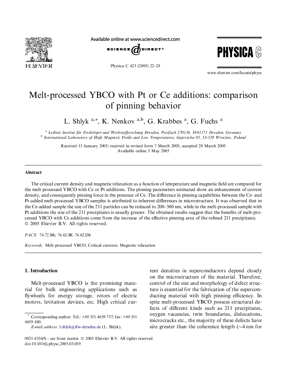 Melt-processed YBCO with Pt or Ce additions: comparison of pinning behavior