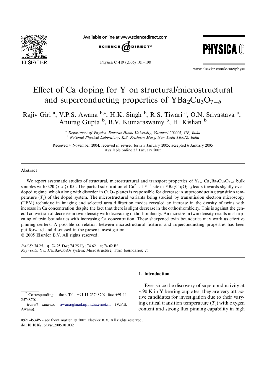 Effect of Ca doping for Y on structural/microstructural and superconducting properties of YBa2Cu3O7âÎ´