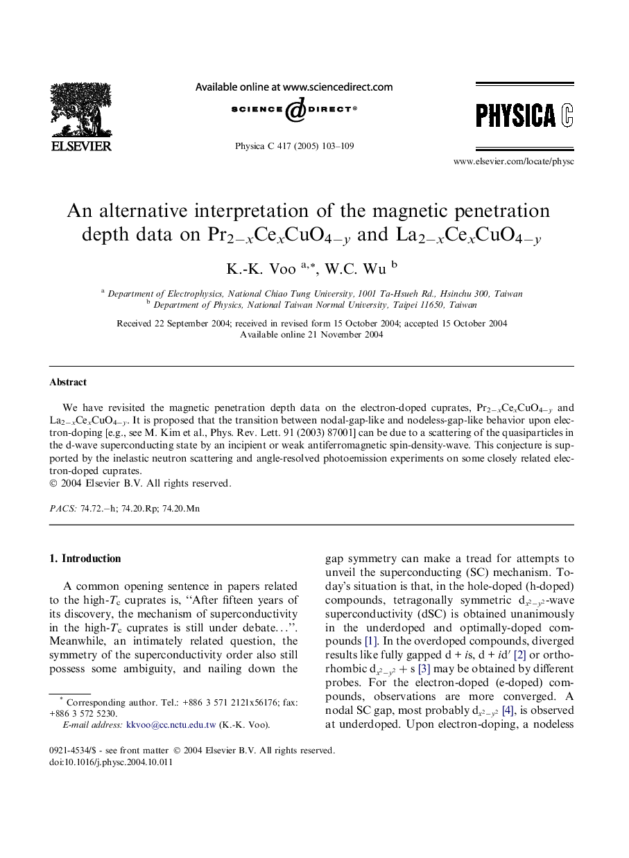 An alternative interpretation of the magnetic penetration depth data on Pr2âxCexCuO4ây and La2âxCexCuO4ây