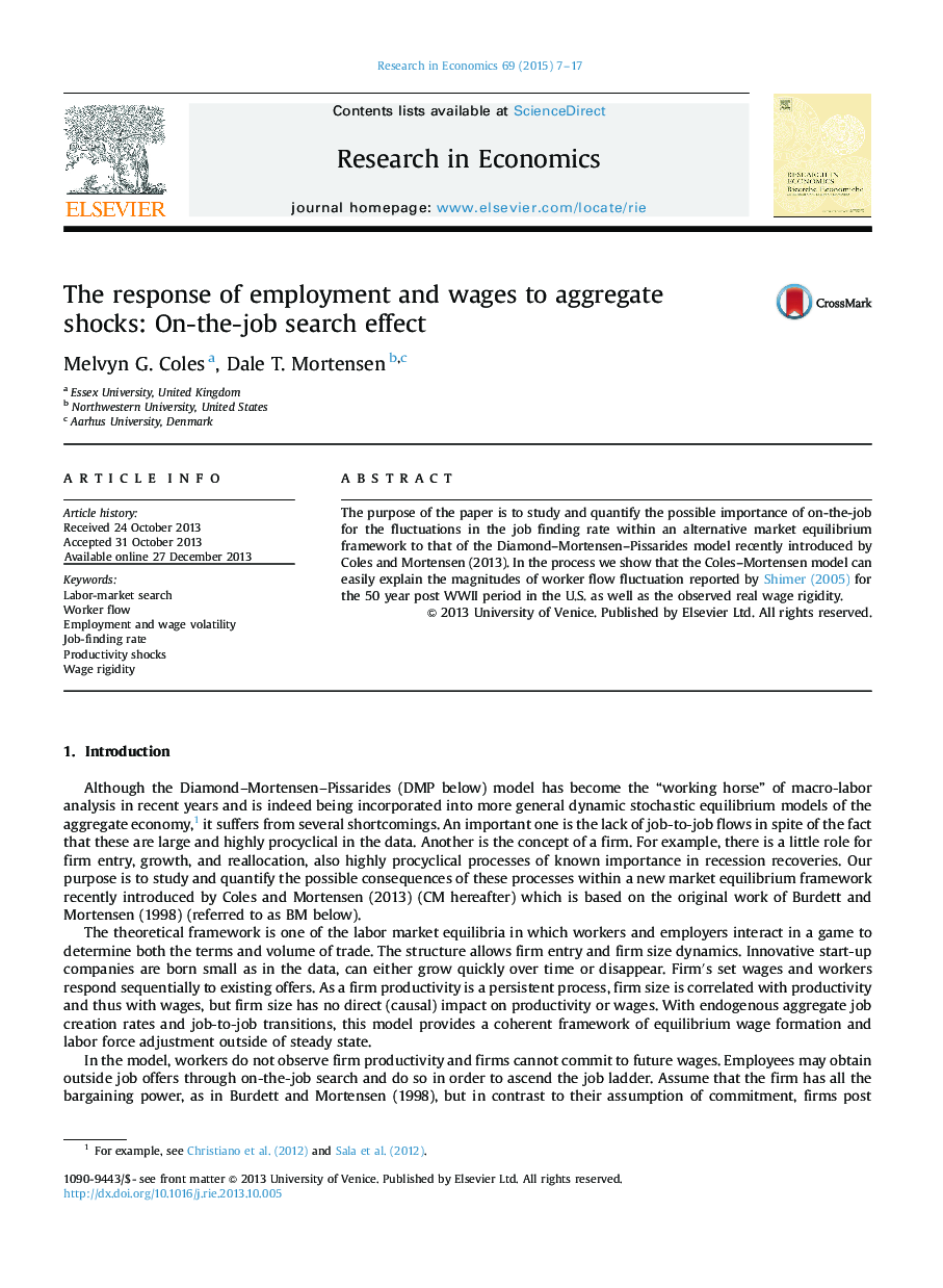 The response of employment and wages to aggregate shocks: On-the-job search effect