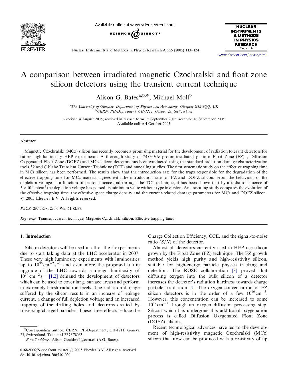 A comparison between irradiated magnetic Czochralski and float zone silicon detectors using the transient current technique