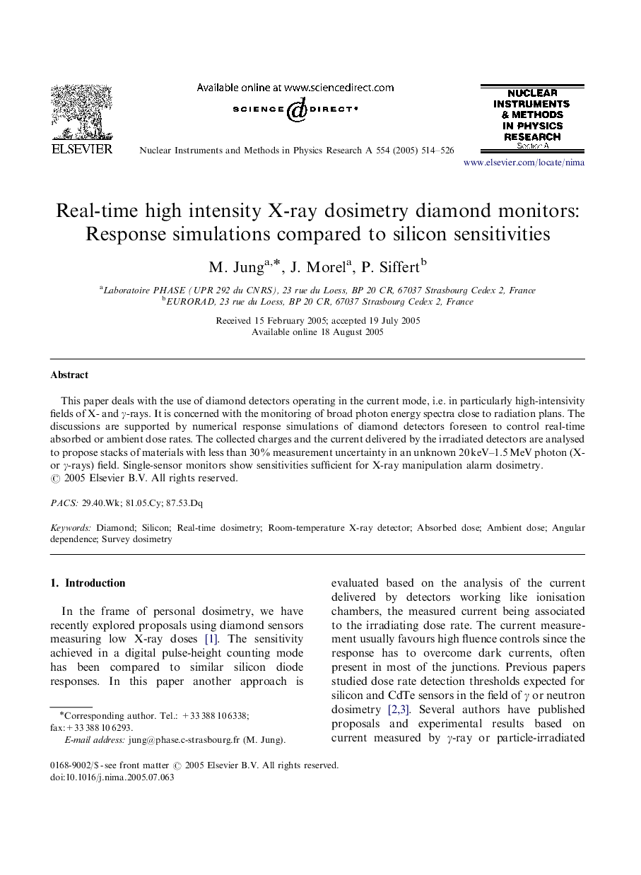 Real-time high intensity X-ray dosimetry diamond monitors: Response simulations compared to silicon sensitivities