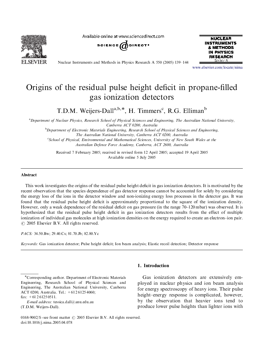 Origins of the residual pulse height deficit in propane-filled gas ionization detectors