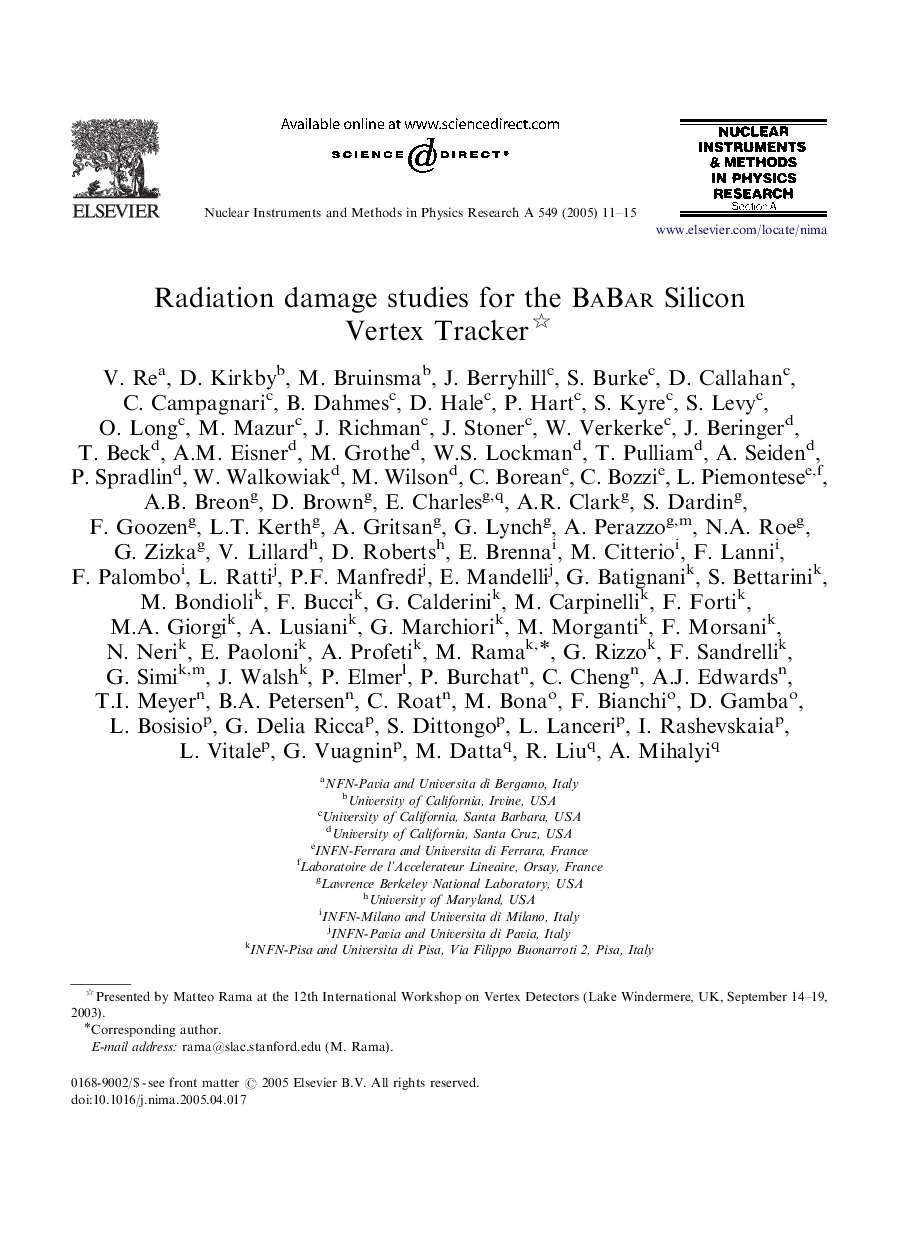 Radiation damage studies for the BaBar Silicon Vertex Tracker