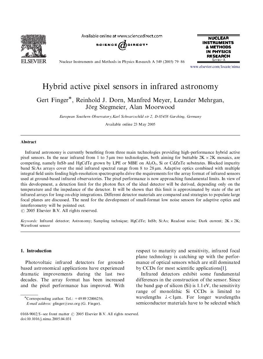 Hybrid active pixel sensors in infrared astronomy