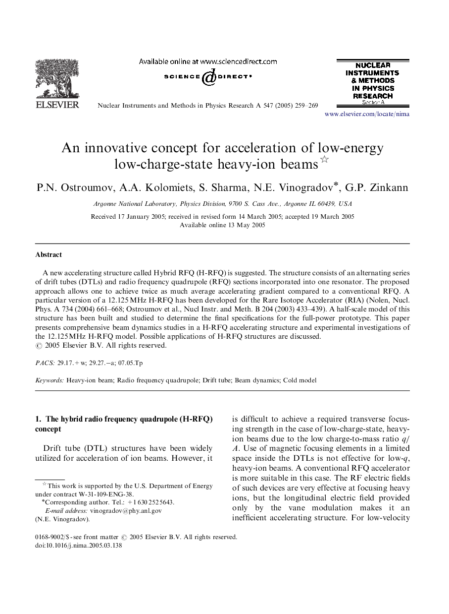 An innovative concept for acceleration of low-energy low-charge-state heavy-ion beams