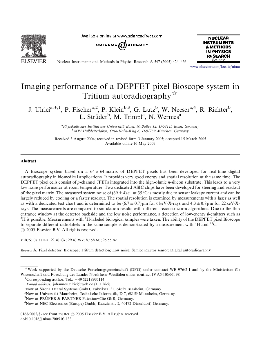 Imaging performance of a DEPFET pixel Bioscope system in Tritium autoradiography