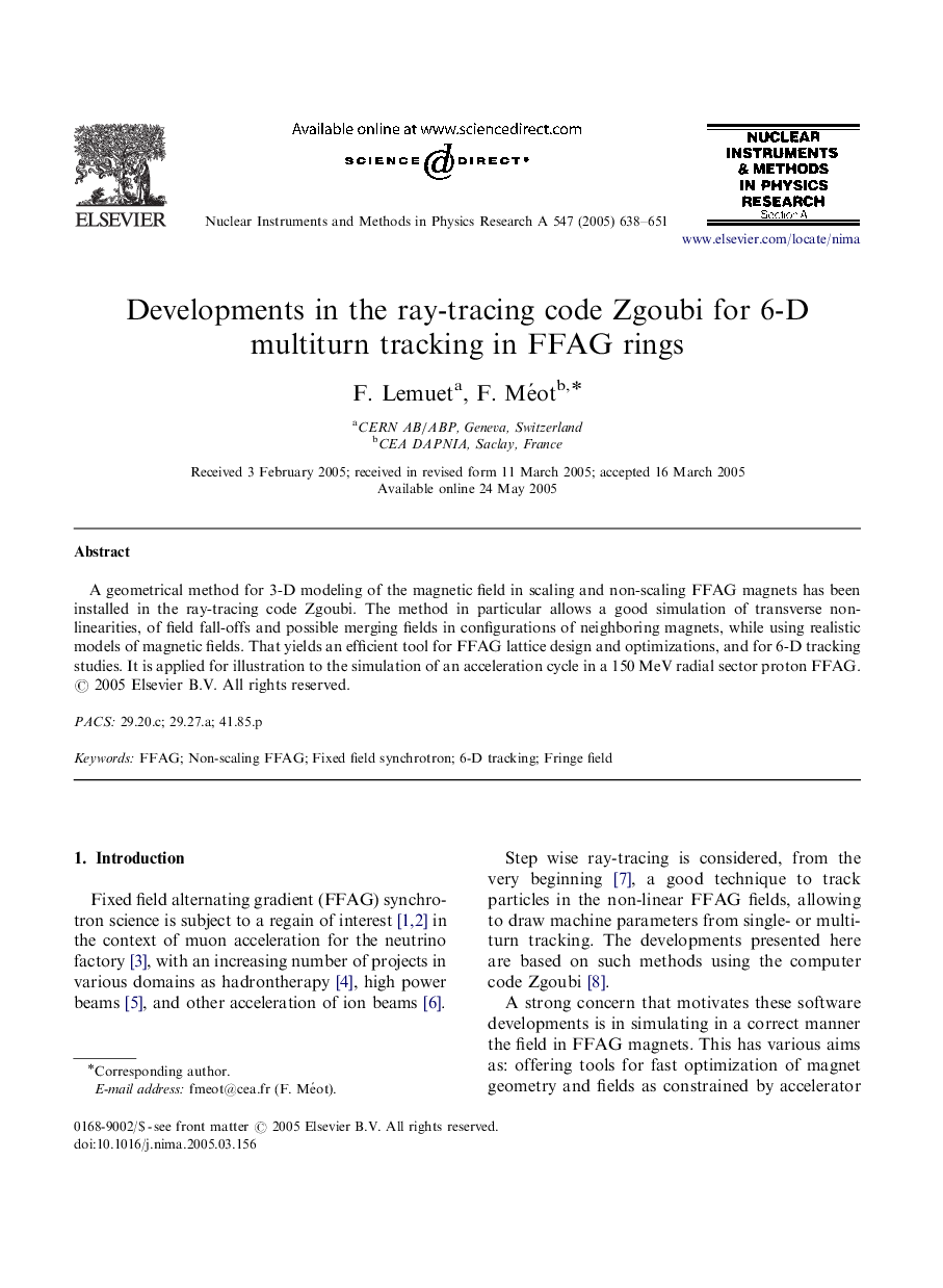 Developments in the ray-tracing code Zgoubi for 6-D multiturn tracking in FFAG rings