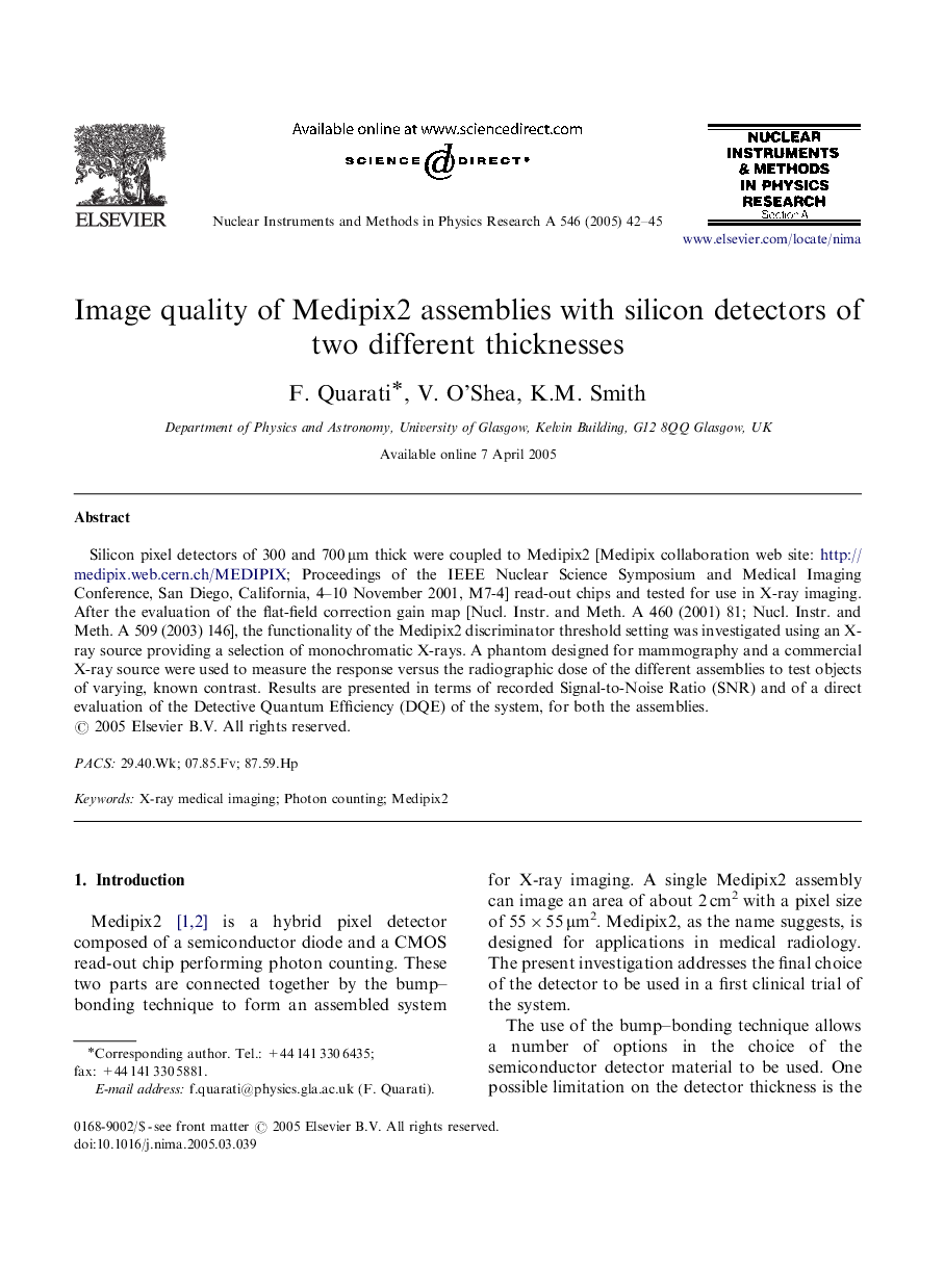 Image quality of Medipix2 assemblies with silicon detectors of two different thicknesses