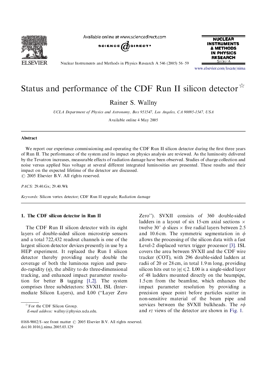 Status and performance of the CDF Run II silicon detector