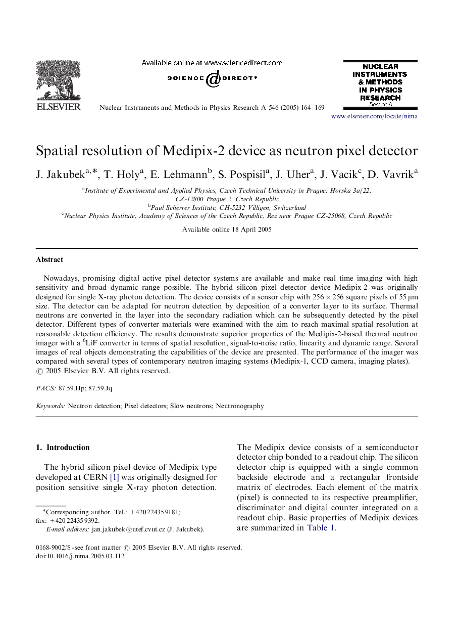 Spatial resolution of Medipix-2 device as neutron pixel detector