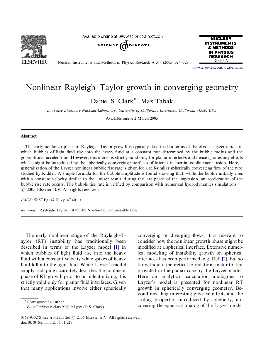 Nonlinear Rayleigh-Taylor growth in converging geometry