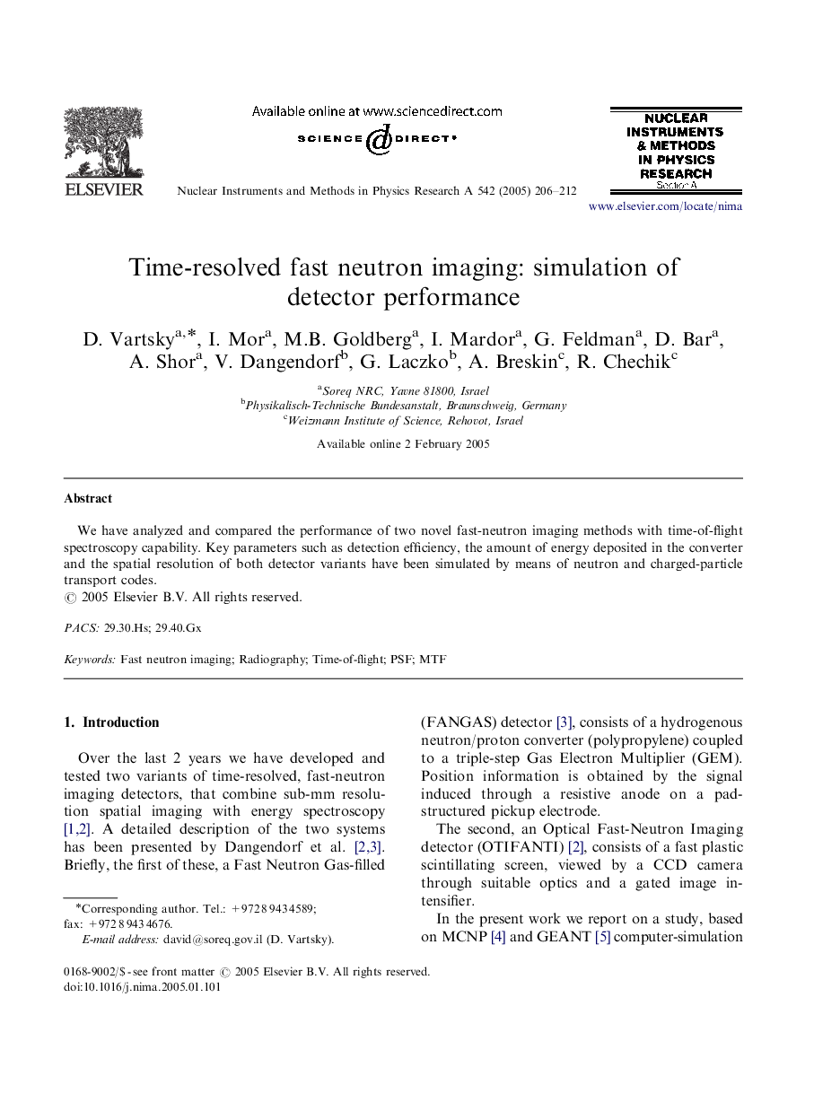 Time-resolved fast neutron imaging: simulation of detector performance