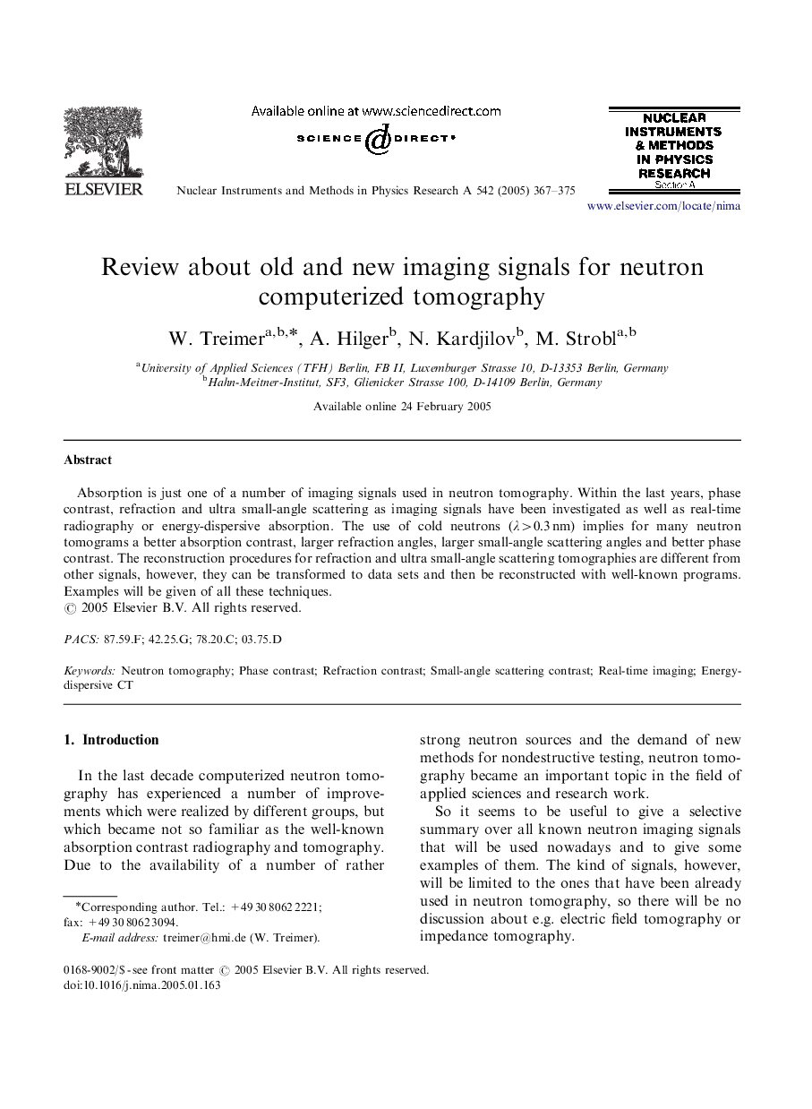 Review about old and new imaging signals for neutron computerized tomography