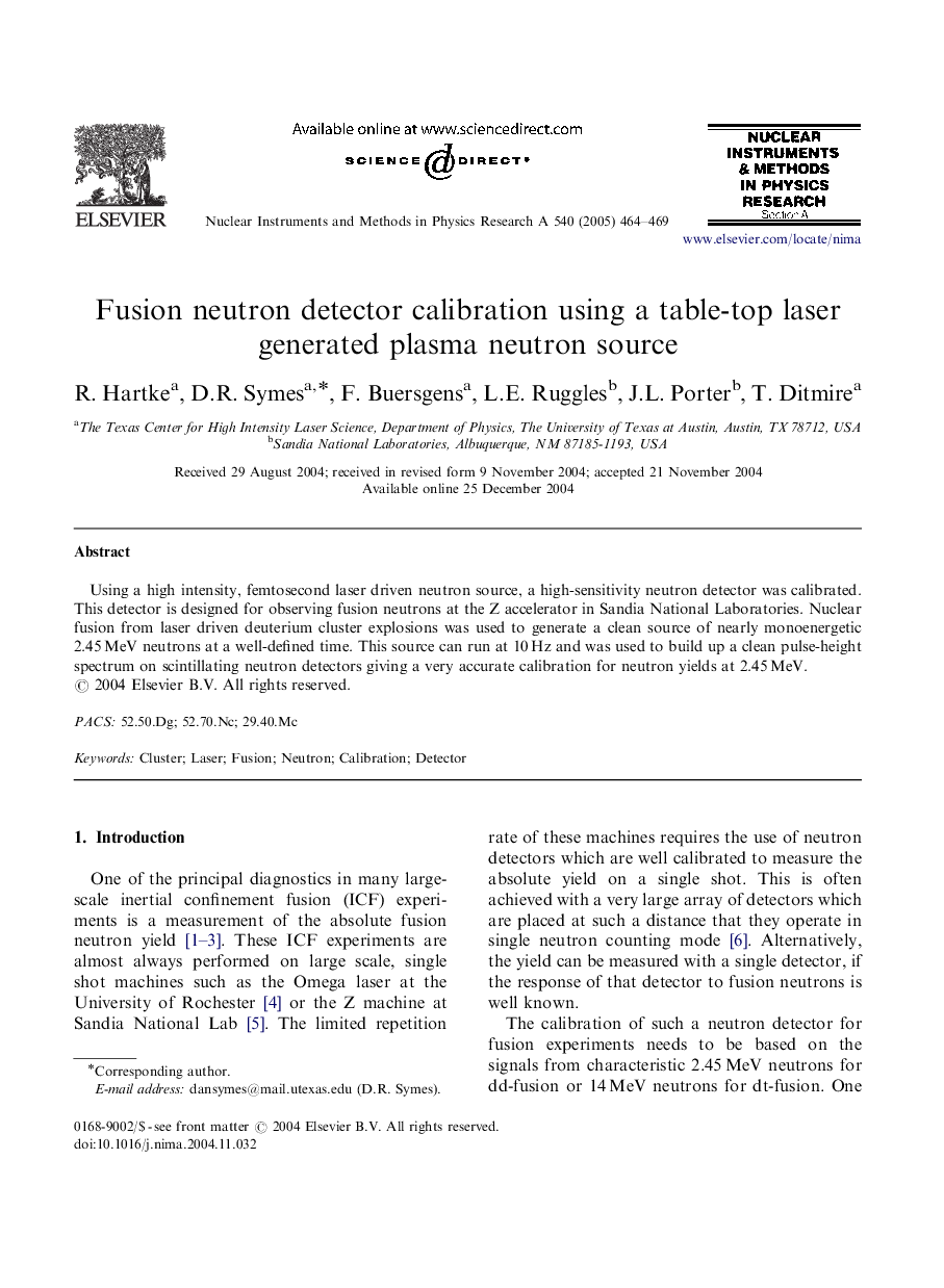 Fusion neutron detector calibration using a table-top laser generated plasma neutron source