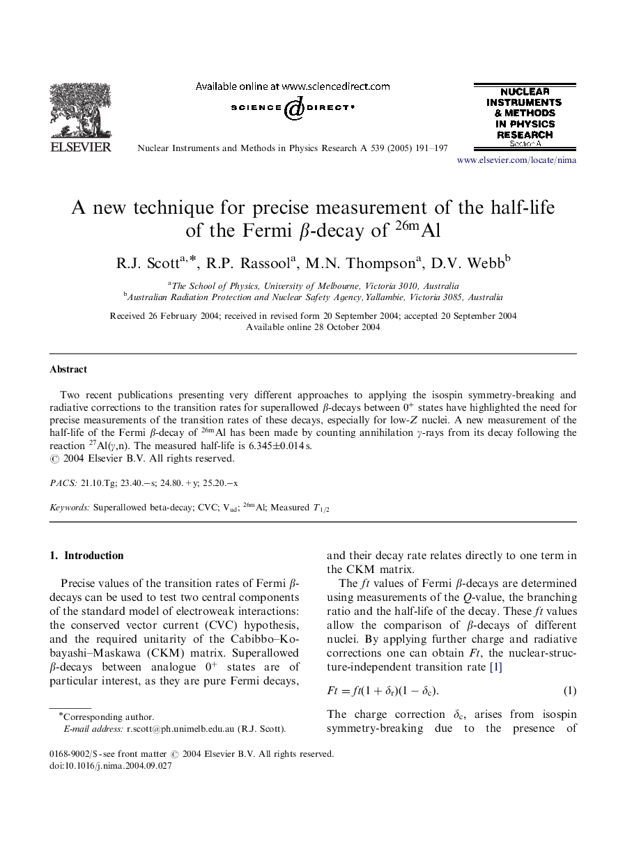 A new technique for precise measurement of the half-life of the Fermi Î²-decay of 26mAl