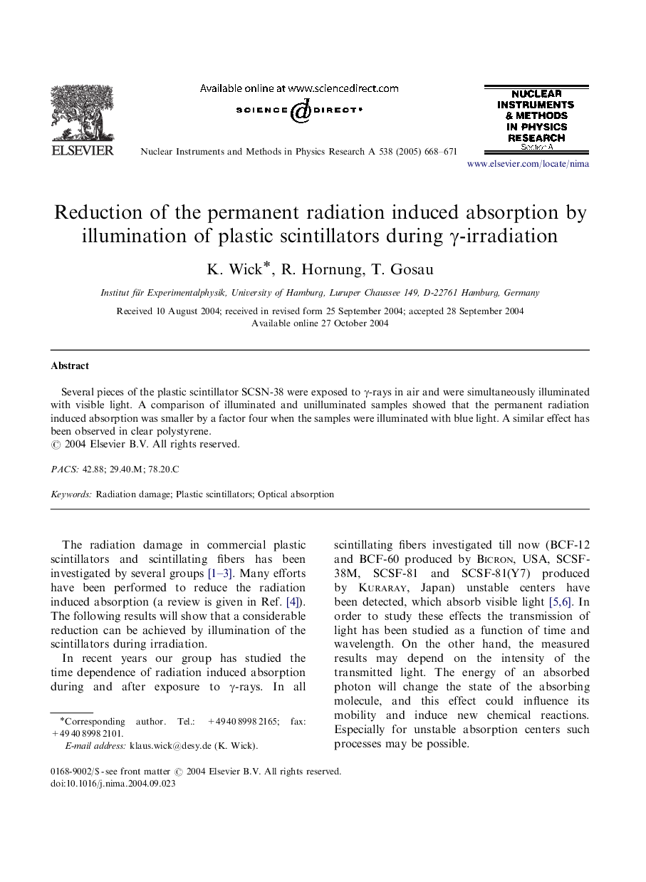 Reduction of the permanent radiation induced absorption by illumination of plastic scintillators during Î³-irradiation